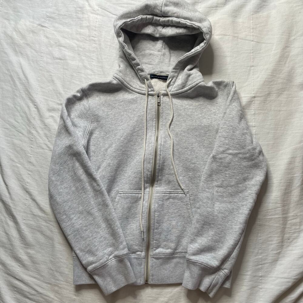 Brandy Melville Gray Full Zip Hoodie One Size Cotton
